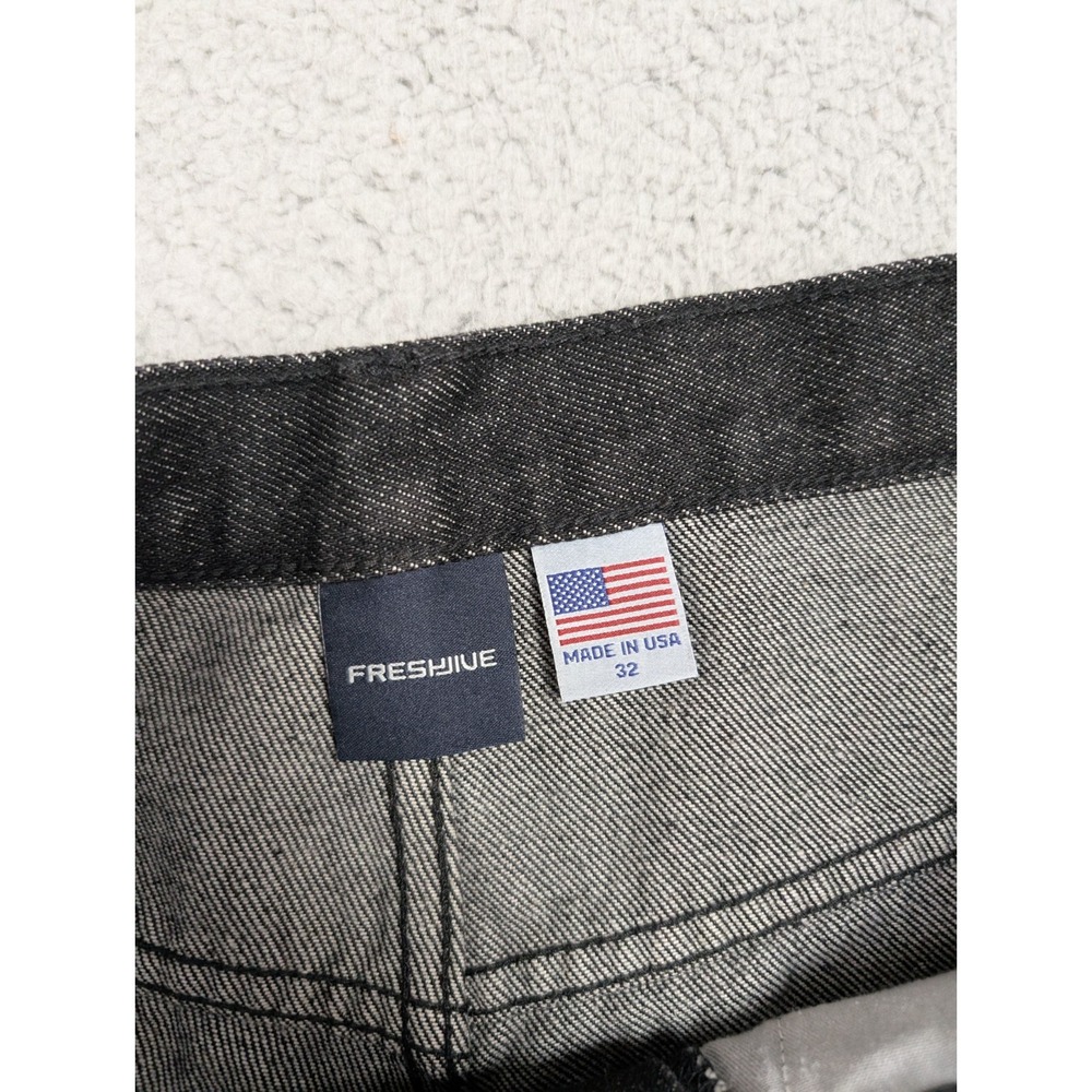 Fresh Jive Jeans Mens Size 32 Black High Rise Baggy‎ Denim Pants Skater USA VTG - Picture 5 of 16